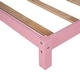 preview thumbnail 6 of 7, Pink Twin Size Wood Platform Bed with House-shaped Headboard
