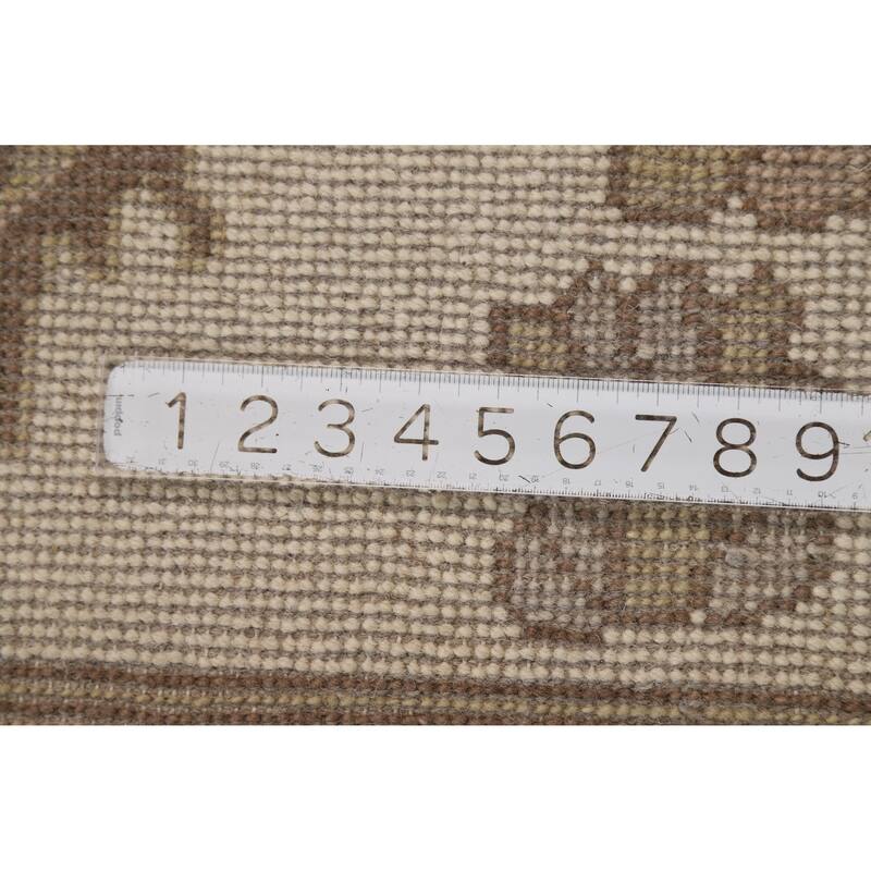 Gray Ivory Oushak Style Area Rug Handmade Wool Carpet - 9'1" x 11'10"