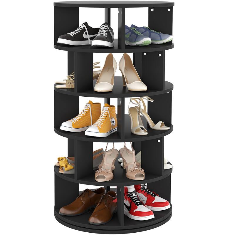 Cimly 7-tier Rotating Shoe Rack Tower, 32-pair Spinning Display Round Shoe Organizer for Closet