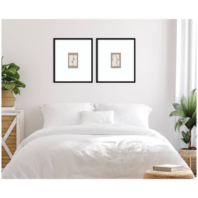 Kate and Laurel Organic Figures 01 & 02 2 Piece Framed Wall Art Print Set by Gabrielly Guedes