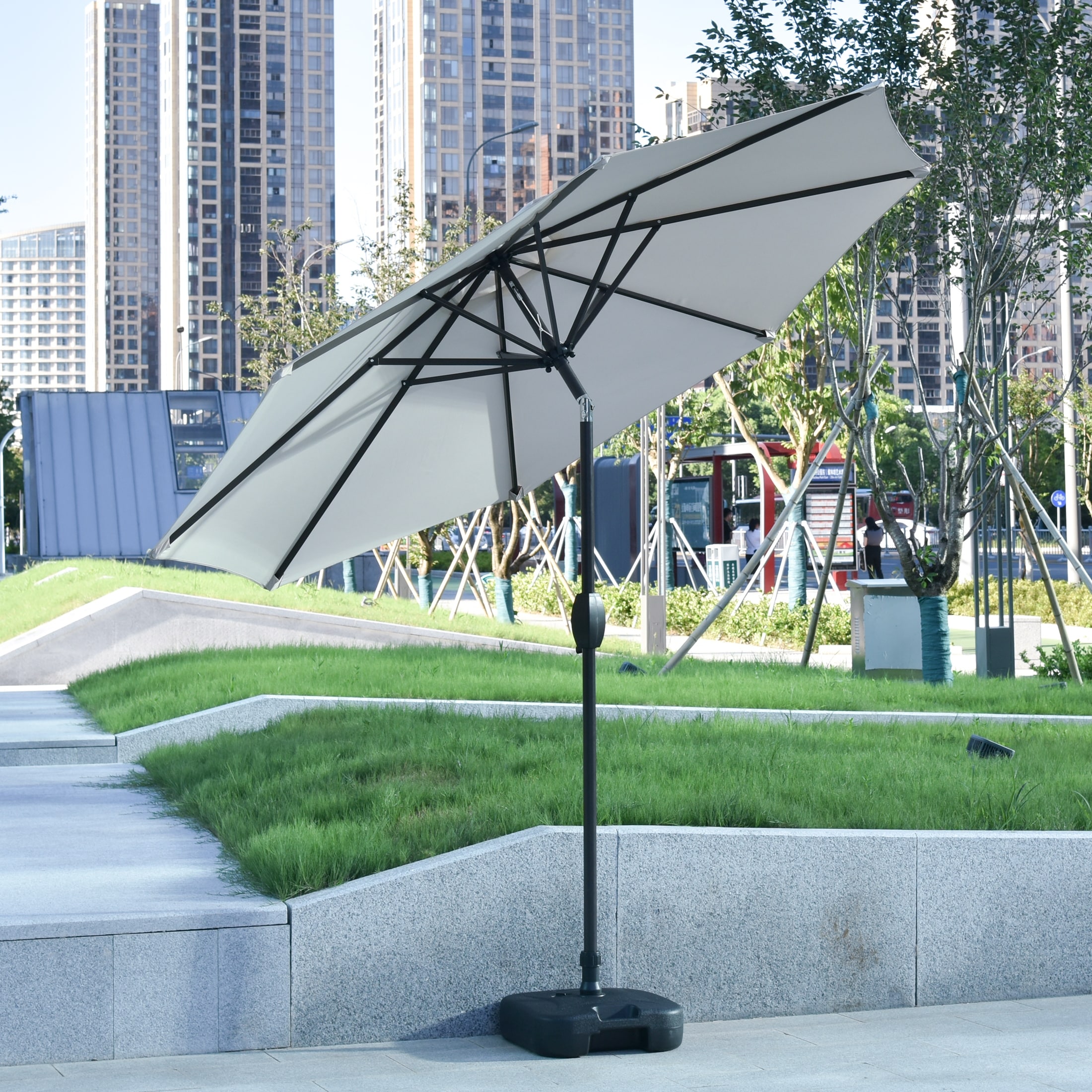 living accents 9 ft patio umbrella for Outdoor Shade, Coffee allowing you to fully enjoy sunny days without discomfort Living Accents 9 ft. Tiltable