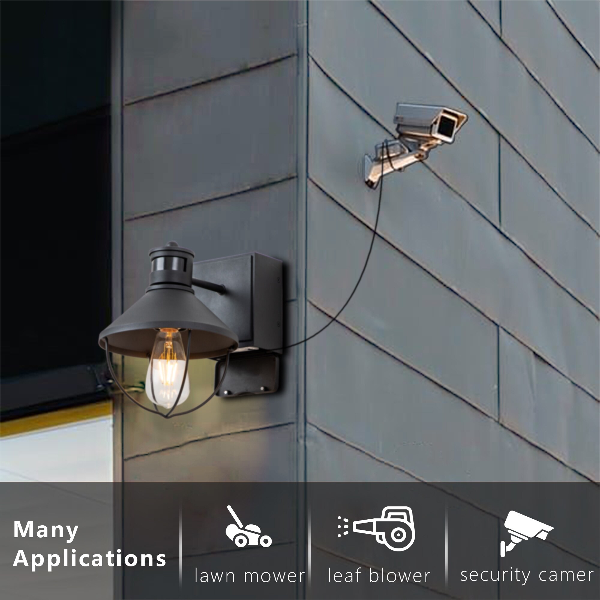 3 Modes Motion Sensor Outdoor Barn Wall Light with GFCI outlet Bed Bath Beyond 36940886