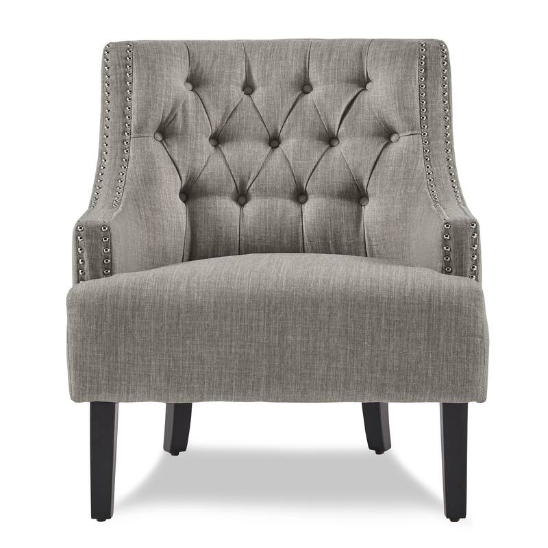 Modern Traditional Chenille Accent Chair with Elegant Nailhead Trim