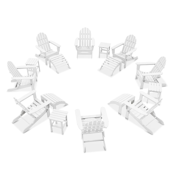 Nelson 8-piece Adirondack Chair Set with 4 Ottomans and 4 Side Tables by Havenside Home. Opens flyout.