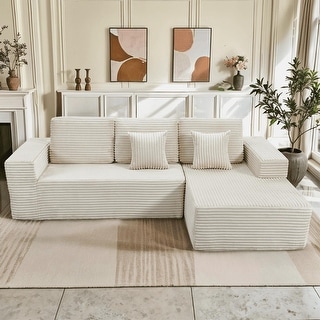 Indoor 108" Oversized Loveseat Sofa Lounge Chair with Fluffy Comfy Cloud Couch - 1 Set