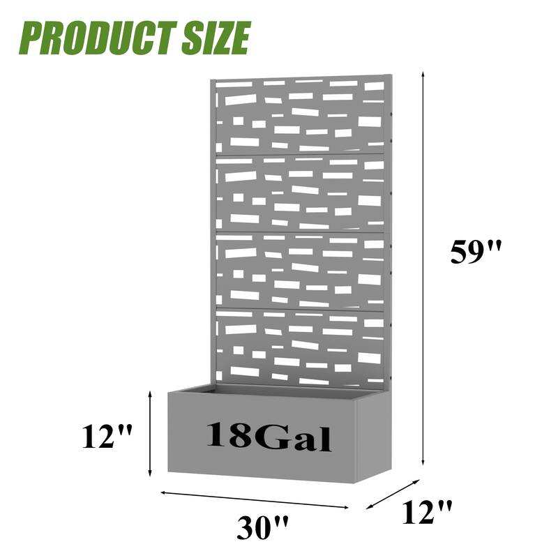 Raised Garden Bed Planter with Trellis Movable Planter Box with Lockable Wheels