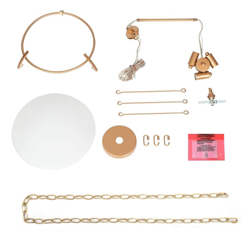 Modern Glam 3-Light Gold Chandelier Frosted Glass Pendant Lights for Dining Room - 12" D x 16.5" H