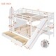 preview thumbnail 3 of 9, Full Over Full Castle Style Bunk Bed w/2 Drawers,3 Shelves&Slide,White