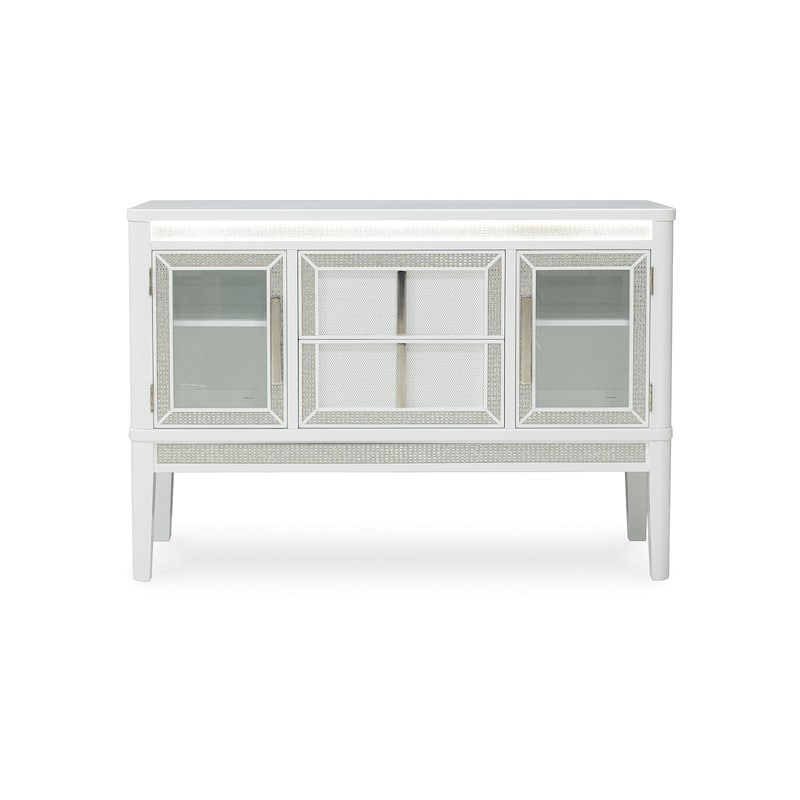 Signature Design by Ashley Chalanna White Dining Server - 56.25" W x 18.13" D x 38.5" H