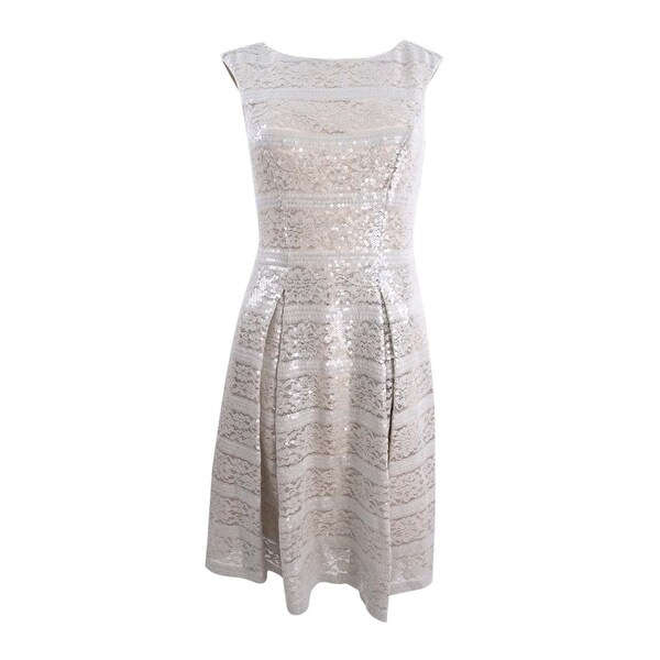 champagne fit and flare dress
