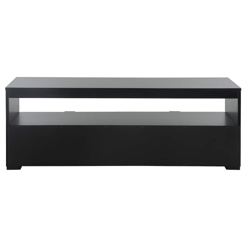 SAFAVIEH Theon 2-Drawer 1-Shelf Entertainment Media Stand (Fits up to 55" Flatscreen TV) - 47.5 in. x 15.5 in. x 17 in.