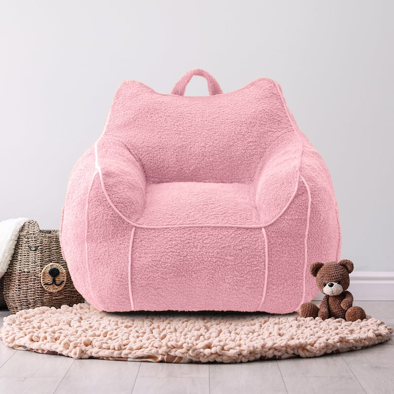 Kids Bean Bag Chair,Sherpa Bean Bag Sofa Couch with Decorative Edges