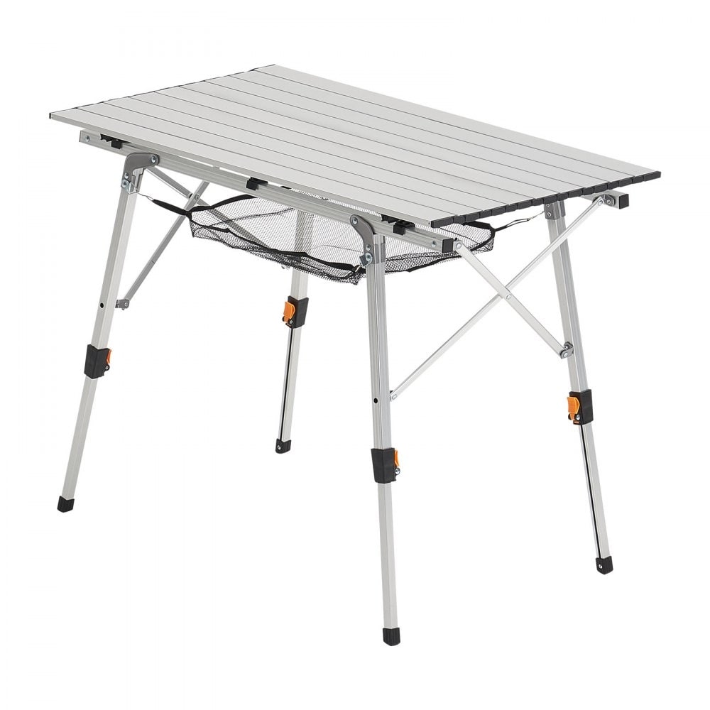 Silver Aluminum Alloy Foldable Picnic Table with Height Adjustable and Lightweight Stable for Indoor or Outdoor Use