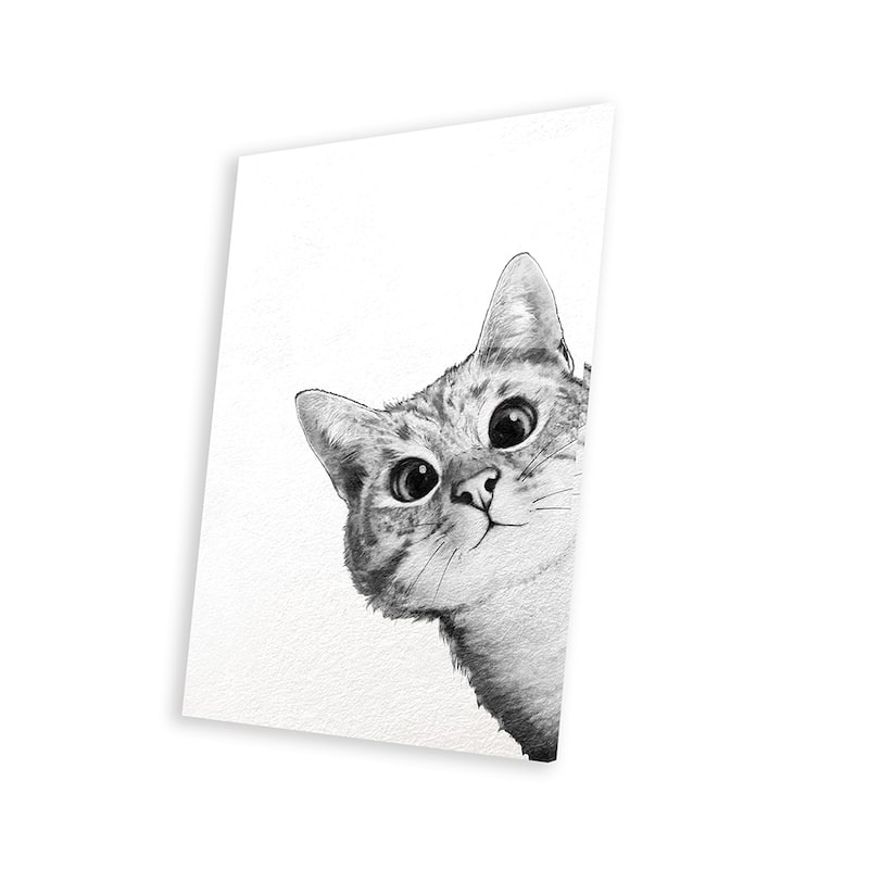 Sneaky Cat Print On Acrylic Glass by Laura Graves