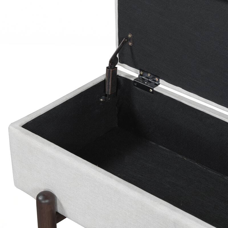 Farmhouse Upholstered Storage Bench with Hidden Compartment, Modern Entryway Bench for Living Room, Entryway