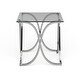 preview thumbnail 7 of 7, Artenia Modern Chrome 24-inch Glass Top Side Table by Furniture of America