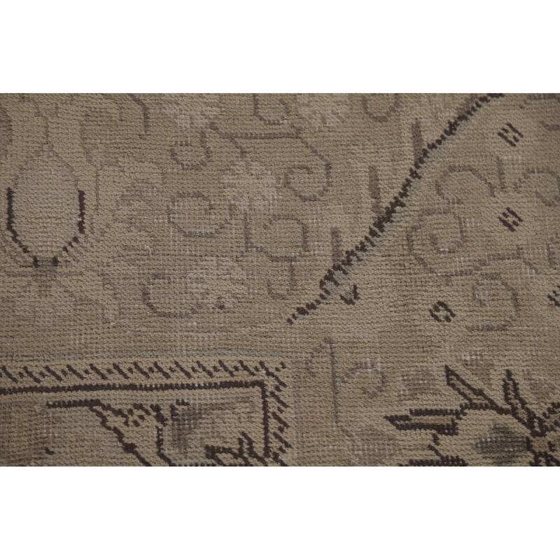 Hand Knotted Oriental 100% Wool Carpet Traditional Floral Beige & Ivories Tabriz Area Rug - 12' 5'' X 9' 7''