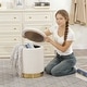 preview thumbnail 24 of 88, Adeco Round Storage Ottoman Footrest Stool Velvet Gold Plating Base