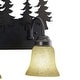 preview thumbnail 10 of 10, Yosemite 2-Light 16.75 in. W Burnished Bronze Rustic Cabin Bathroom Vanity Lighting Fixture, Amber Flake Glass Shade, Tree Motif
