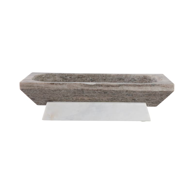 Stone Marble Decorative Bowl Design Casual Home Decor - Ivory - 18" x 6" x 5"