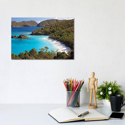 iCanvas "High Angle View of a Bay, Trunk Buy, St. John, US Virgin Islands" by George Oze Canvas Print