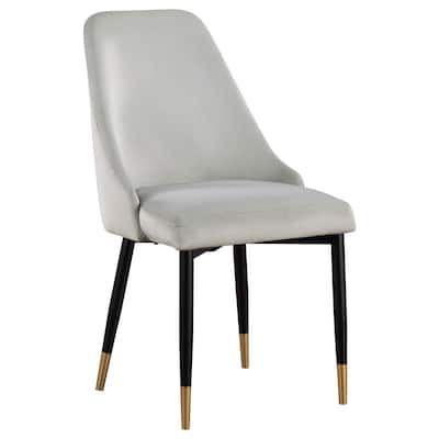 Black and Gold/Gray Fabric Upholstered Metal Frame Dining Chair, Set of 2, Sturdy Dining Chair for Dining Rooms - 22.75