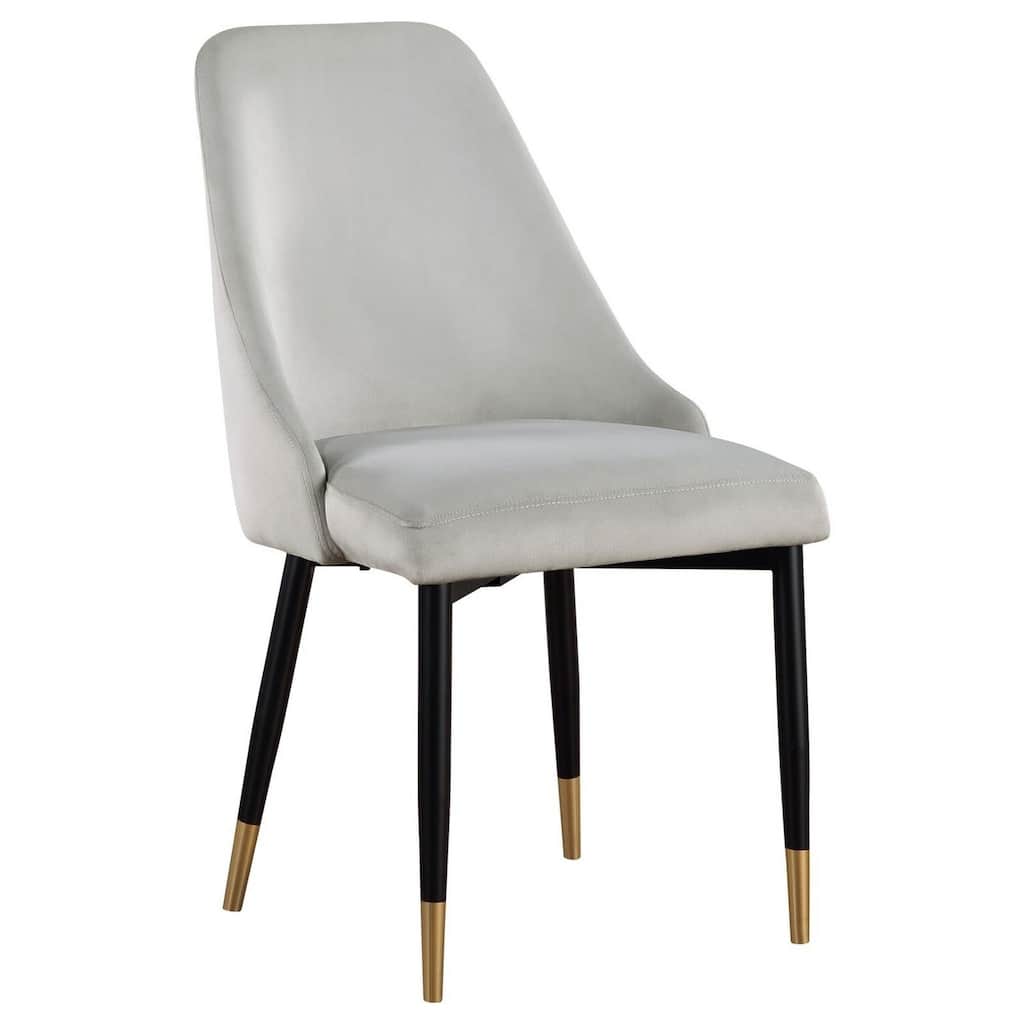 Black and Gold/Gray Fabric Upholstered Metal Frame Dining Chair, Set of 2, Sturdy Dining Chair for Dining Rooms - 22.75