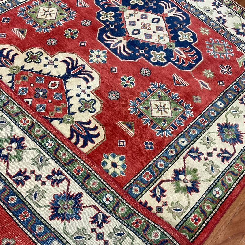 HERAT ORIENTAL Handmade Kazak Wool Rug - 6'3" x 9'5"