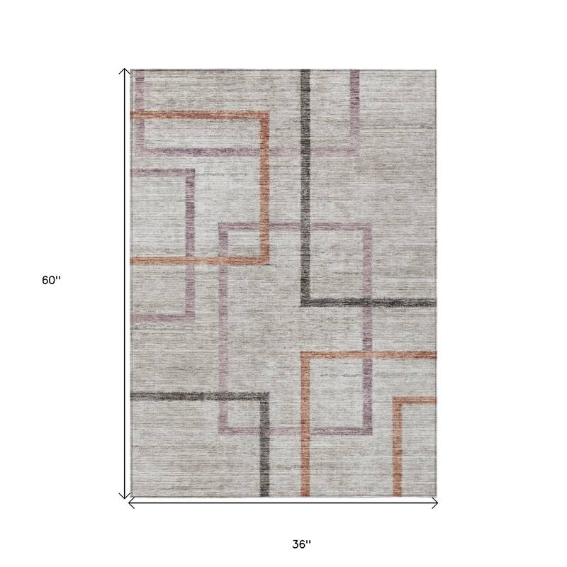 HomeRoots Geometric Transitional Rectangle Outdoor Rug