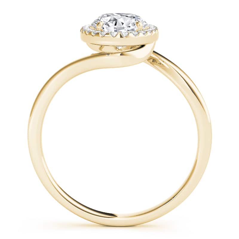 Auriya 14k Yellow Gold Lab Grown Oval Diamond Halo Engagement Ring 0.50 to 5.00 ct. tw. (F-G VS)