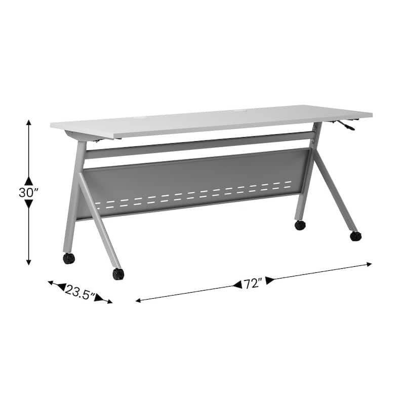 Commercial Nesting Flip Training Table with Steel Frame and Y-Legs - 23.5"W x 72"D x 30"H
