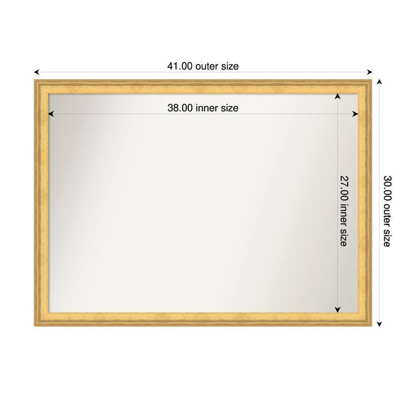 Owen Gold Non-Beveled Wood Framed Wall Mirror - Owen Gold - 41 x 30 in