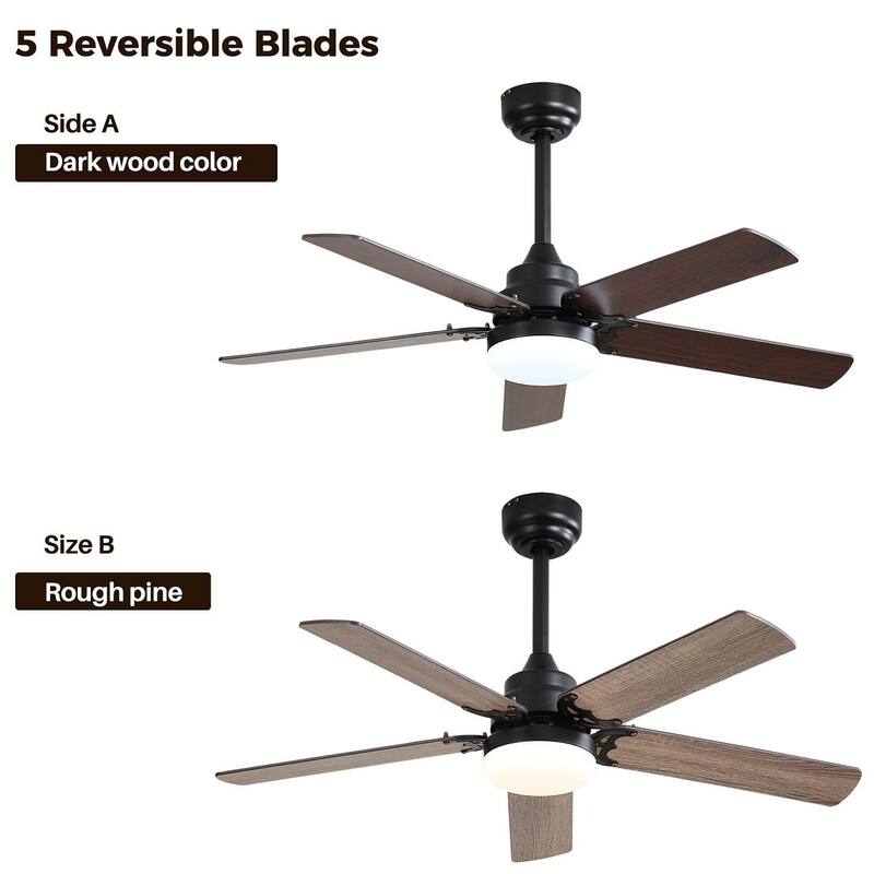 42" Farmhouse Reversible Ceiling Fan with LED Light and Remote Control