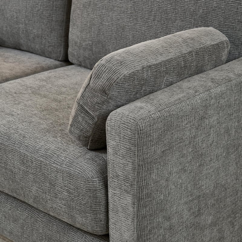 58.66"Small Modern Loveseat Sofa,Mid Century Chenille Fabric 2-Seat Couch Love Seat with Back Cushions