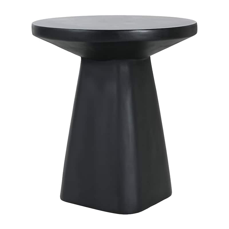 Christopher Knight Home - 18.00'' Industrial-Style Tapered Pedestal Concrete Accent Side Table with Smooth Matte Round Top