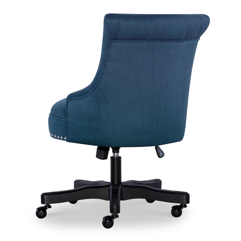 Tufted Plush Office Chair - 39" - Azure Blue and Black