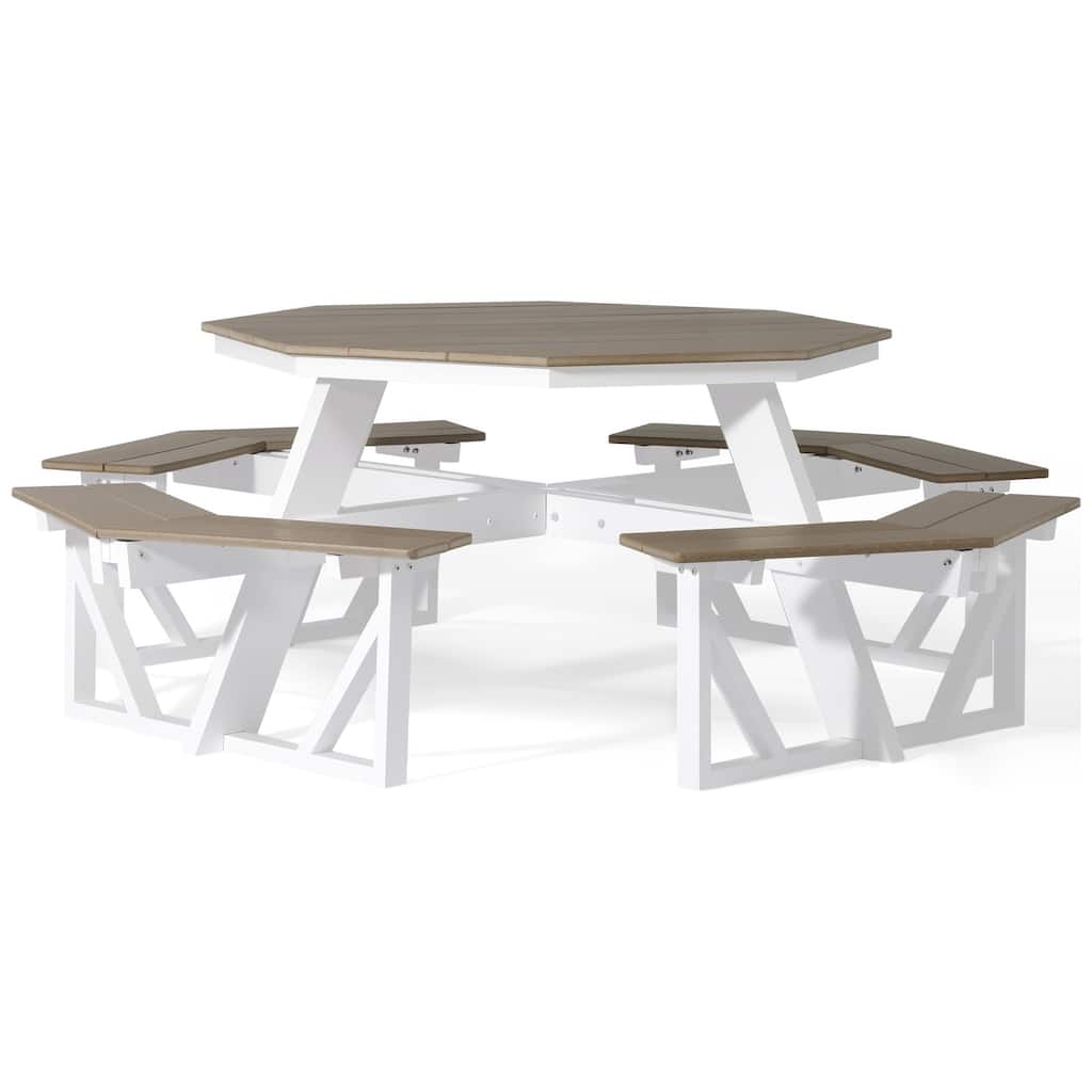 Evergreen Outdoor Poly 48 Inch Octagon Picnic Table