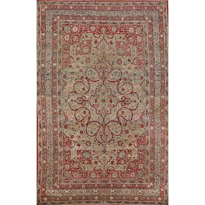 Vegetable Dye Kerman Lavar Persian Area Rug Hand-Knotted Wool Carpet - 6'3" x 9'4"