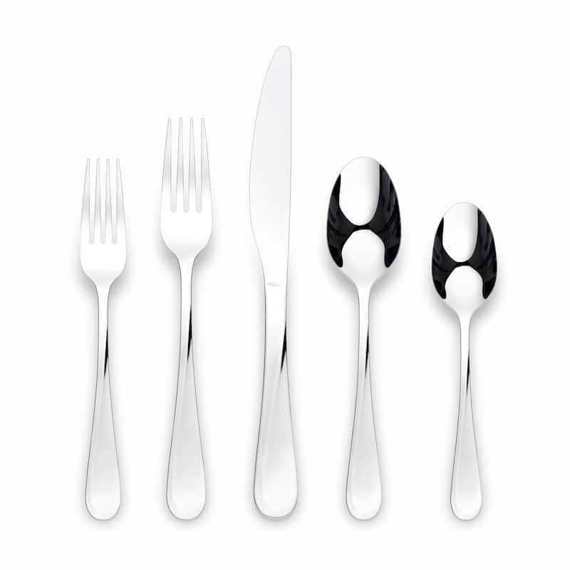 Ornative NOA 18/0 Stainless Steel Mirror Flatware Set - 20 Pieces Set