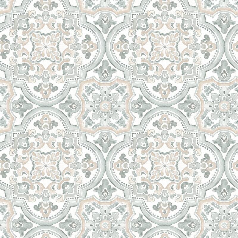 Chesapeake Concord Coral Medallion Wallpaper