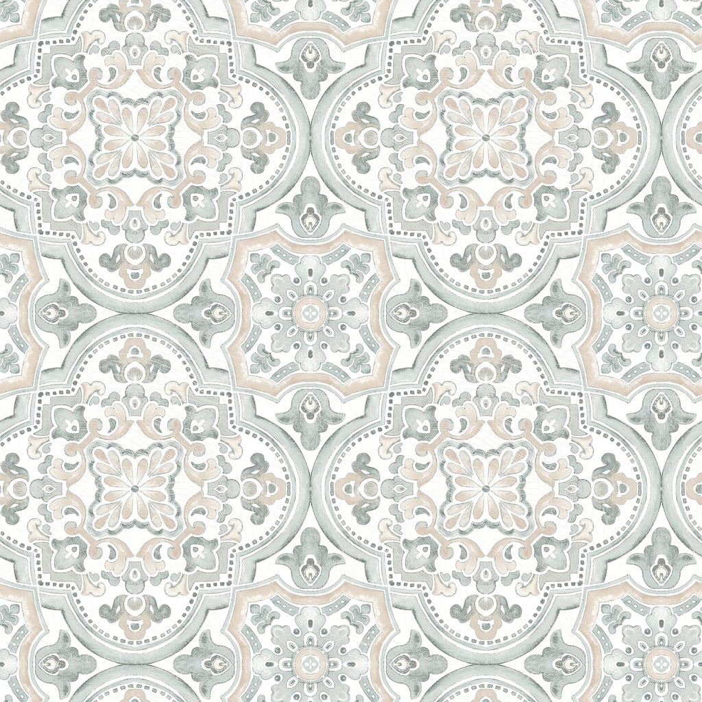 Chesapeake Concord Coral Medallion Wallpaper