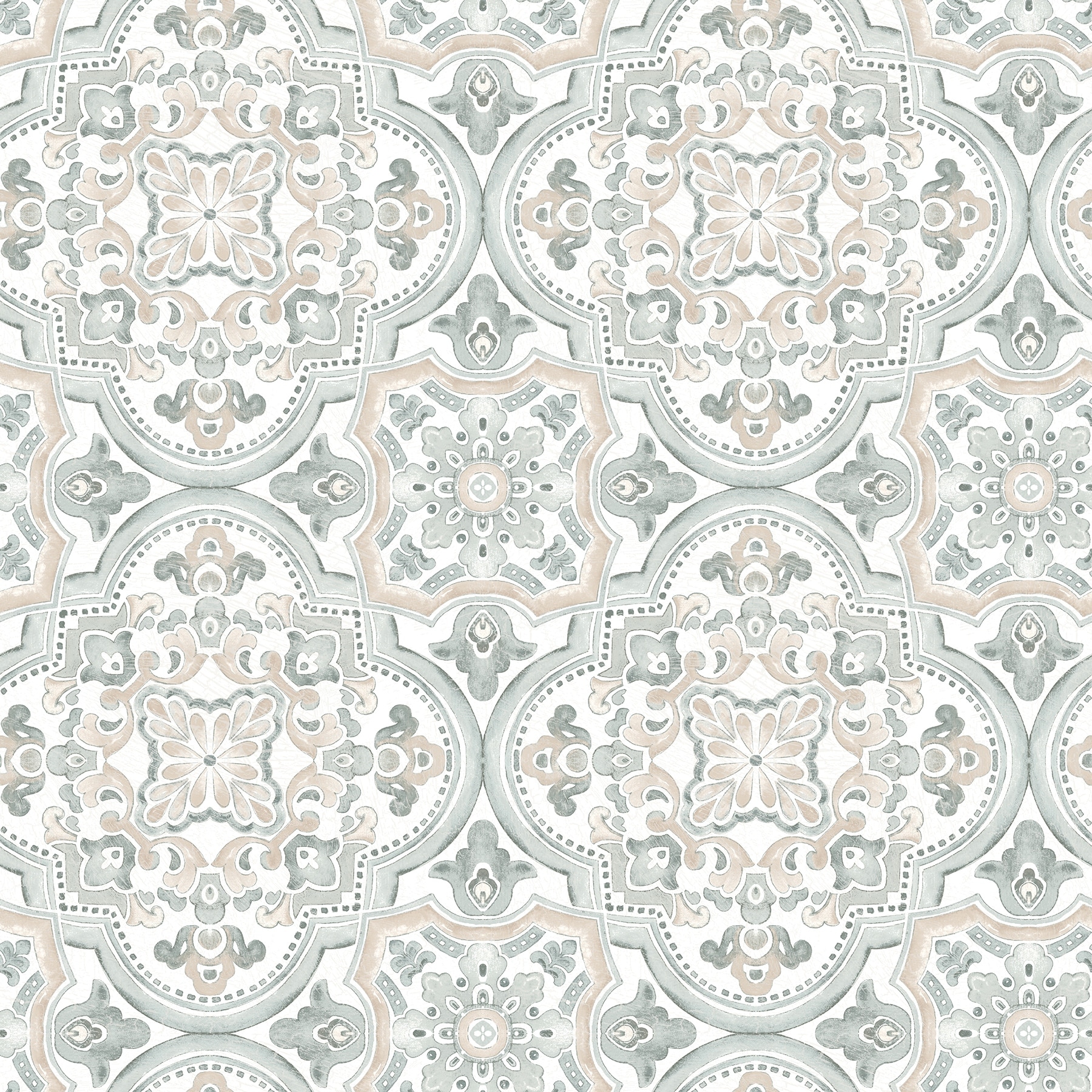 Chesapeake Concord Coral Medallion Wallpaper