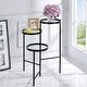 preview thumbnail 2 of 4, Furniture of America Cora Modern Black 11-inch Glass Top 3-tier Indoor Plant Stand
