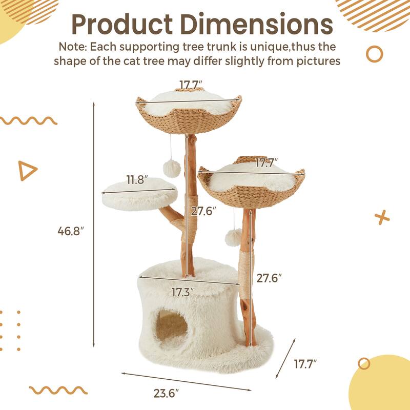 Sunflower Cat Tree, Multi-Functional Cozy Cat Tower, Cat Condo for Indoor Cats