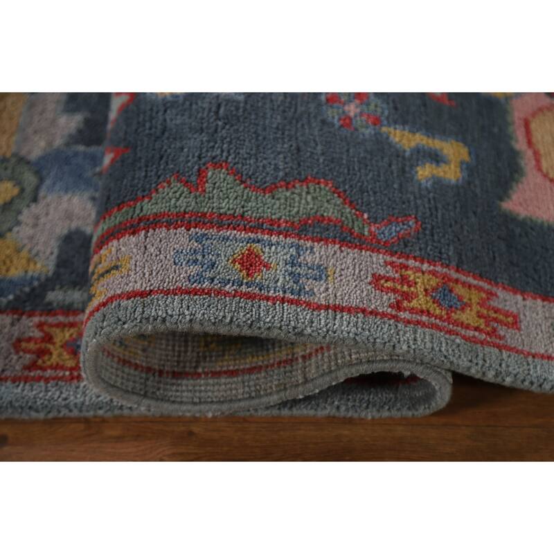 Indian Oushak Oriental Area Rug Hand-Knotted Wool Carpet - 8'2"x 9'9"