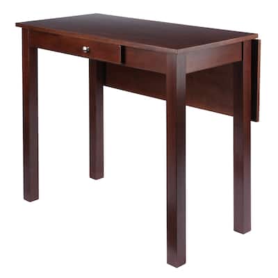 Perrone High Table with Drop Leaf, Walnut - 40 x 34.8 x 34.06 inches