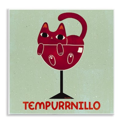 Stupell Tempurrnillo Cat Wine Wall Plaque Art Design By Carrie Cantwell