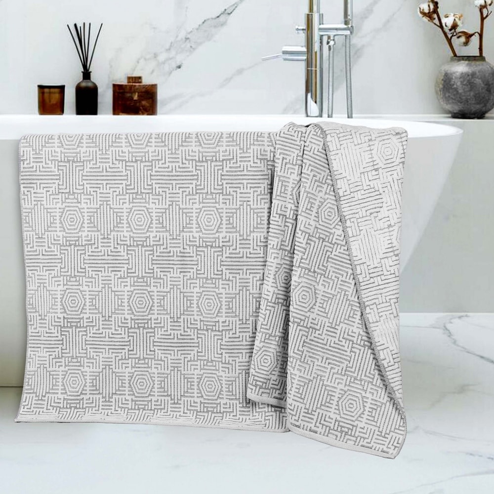 Grey Geometric Bath Towels Bed Bath Beyond