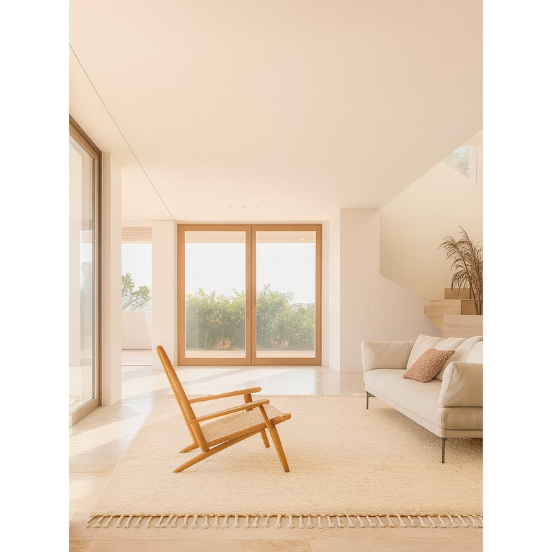 ECARPETGALLERY Hand-knotted Looma Cream Wool Rug - 8'3 x 10'3