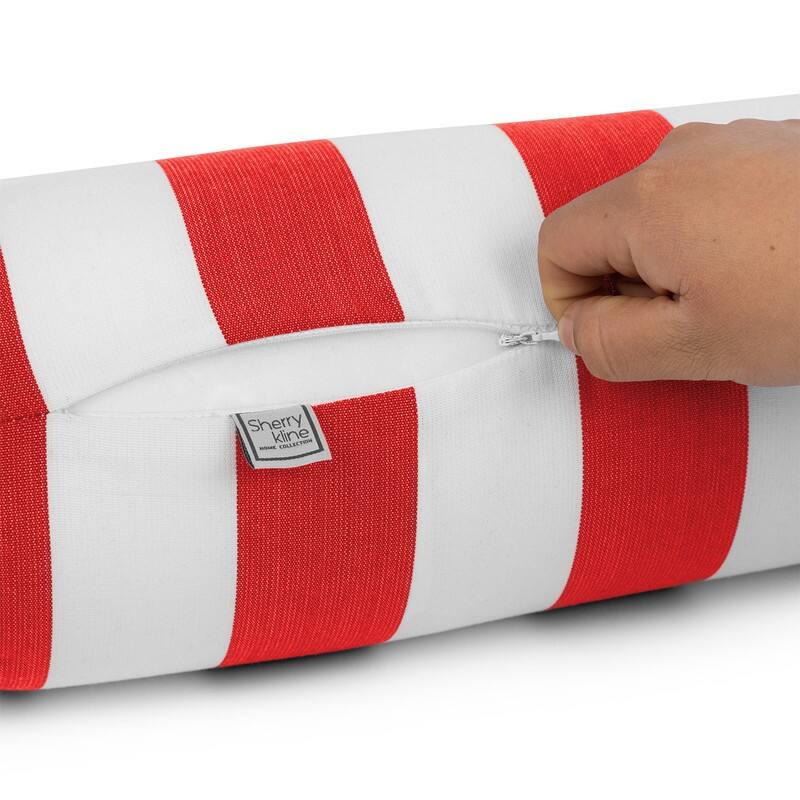 Sherry Kline Indoor/Outdoor Cabana Stripe Set of 2 Neckroll Bolster - N/A